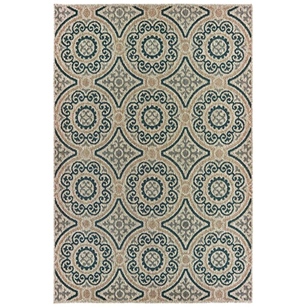 Oriental Weavers 9 ft. 10 in. x 12 ft. 10 in. Latitude Rectangular Area Rug Grey L609X3300390ST - main